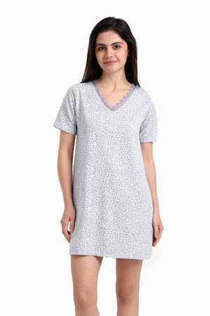 Leopard Print Short Nightgown