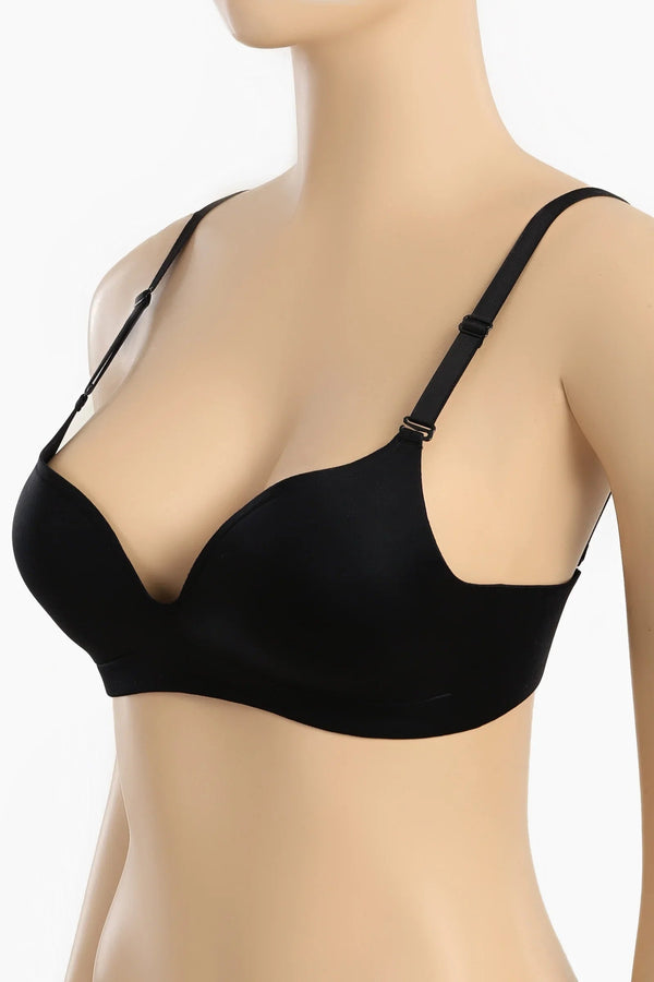 Laser cut balconette bra
