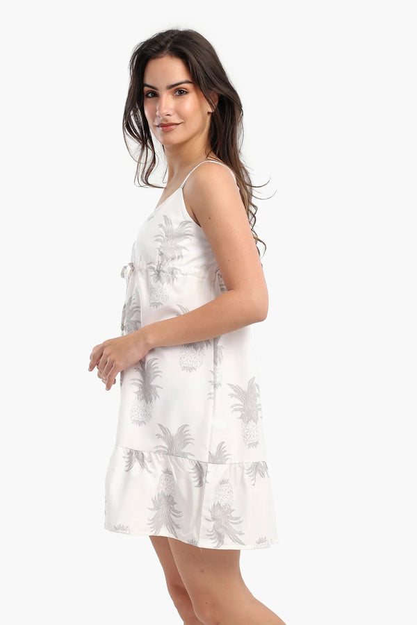 Pineapple Print Spaghetti Strap Nightgown