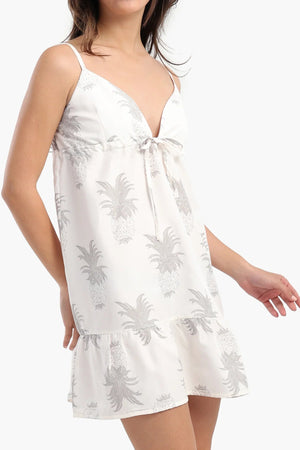 Pineapple Print Spaghetti Strap Nightgown