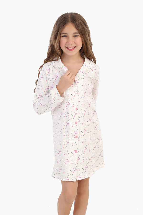 Girls Printed Nightgown with Sleep Mask