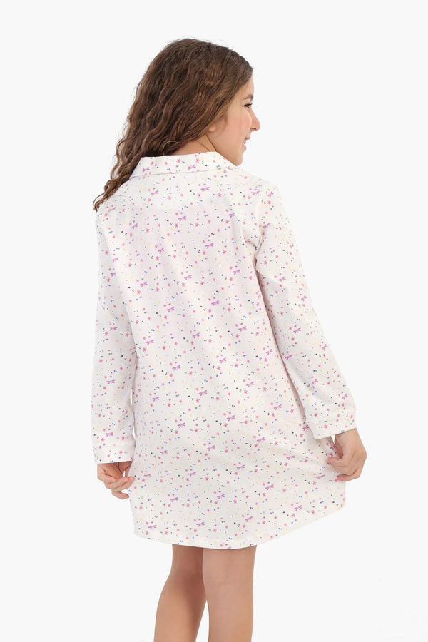 Girls Printed Nightgown with Sleep Mask