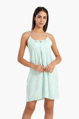 Printed Spaghetti Strap Nightgown