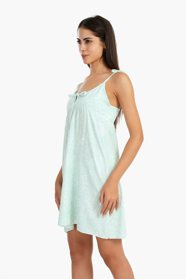 Printed Spaghetti Strap Nightgown