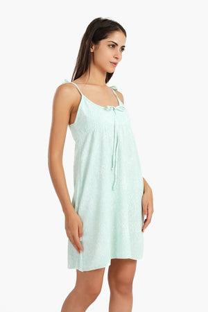 Printed Spaghetti Strap Nightgown