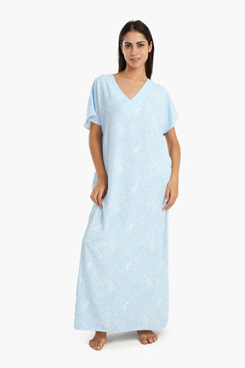 Long sleeve printed nightgown