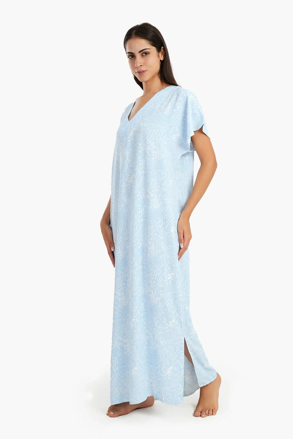 Long sleeve printed nightgown