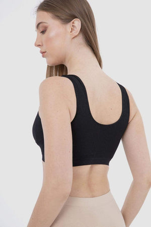 Soft ribbed bra