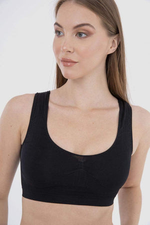 Soft ribbed bra