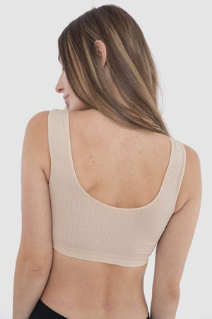Soft ribbed bra