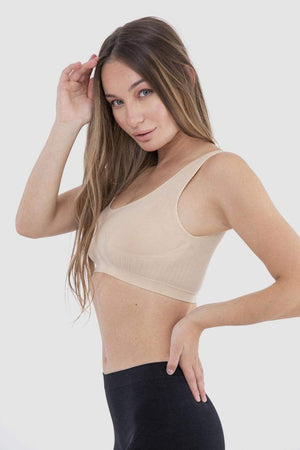 Soft ribbed bra