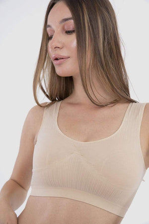 Soft ribbed bra