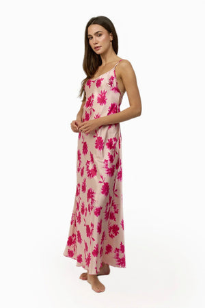 Printed satin nightgown