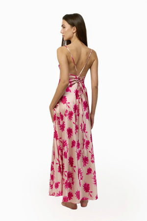 Printed satin nightgown
