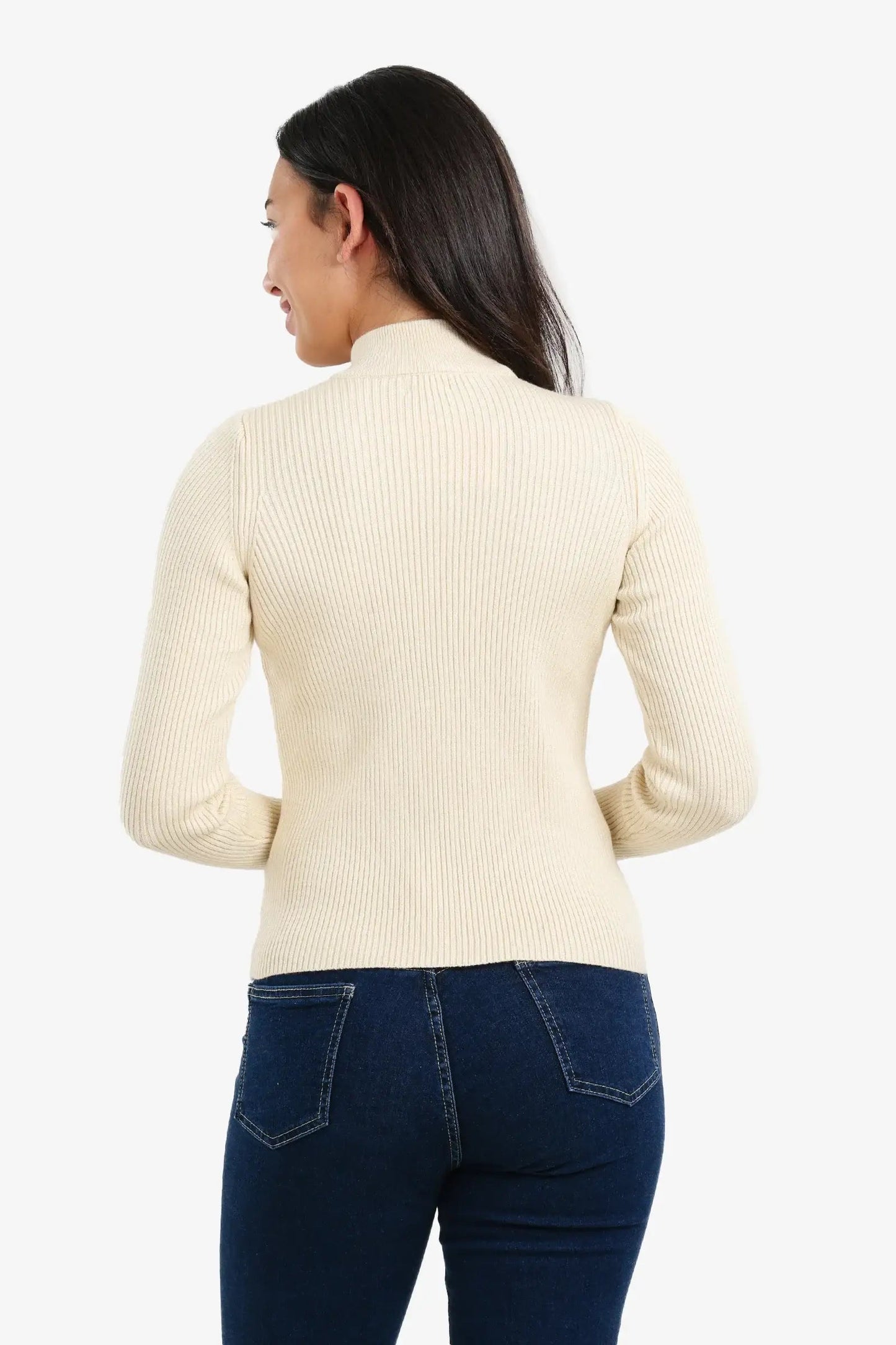 Ribbed turtleneck pullover