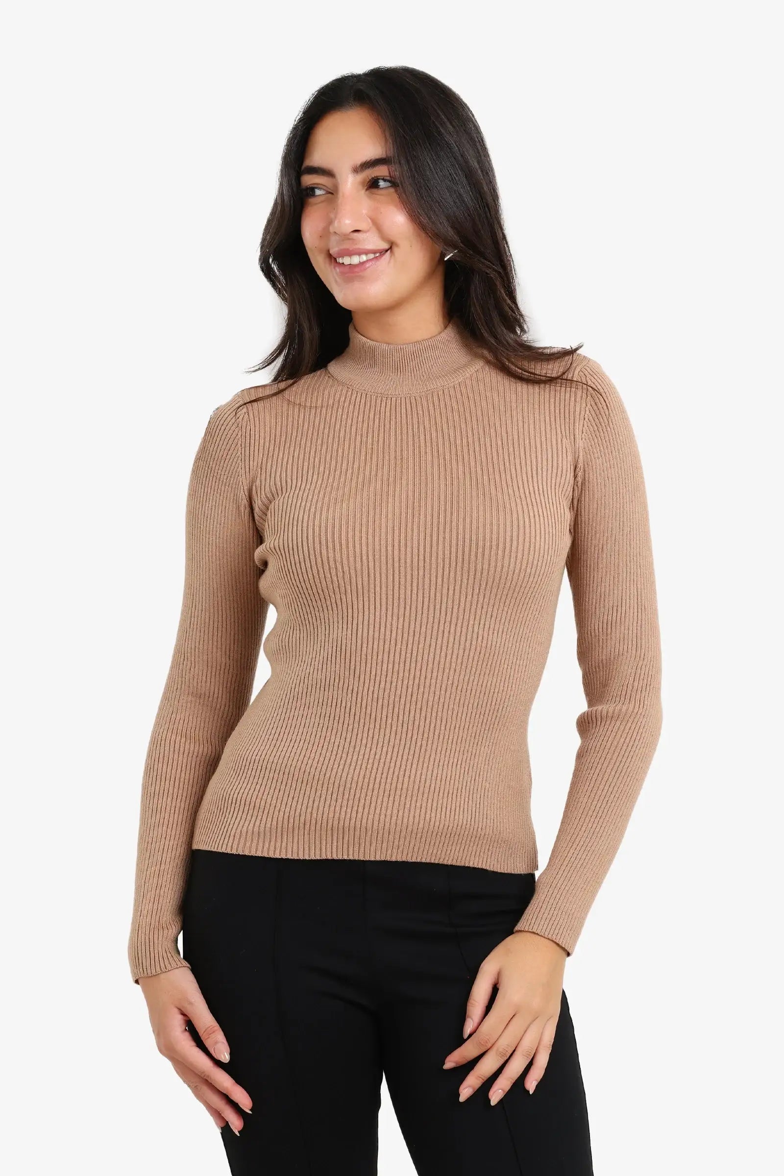Ribbed turtleneck pullover
