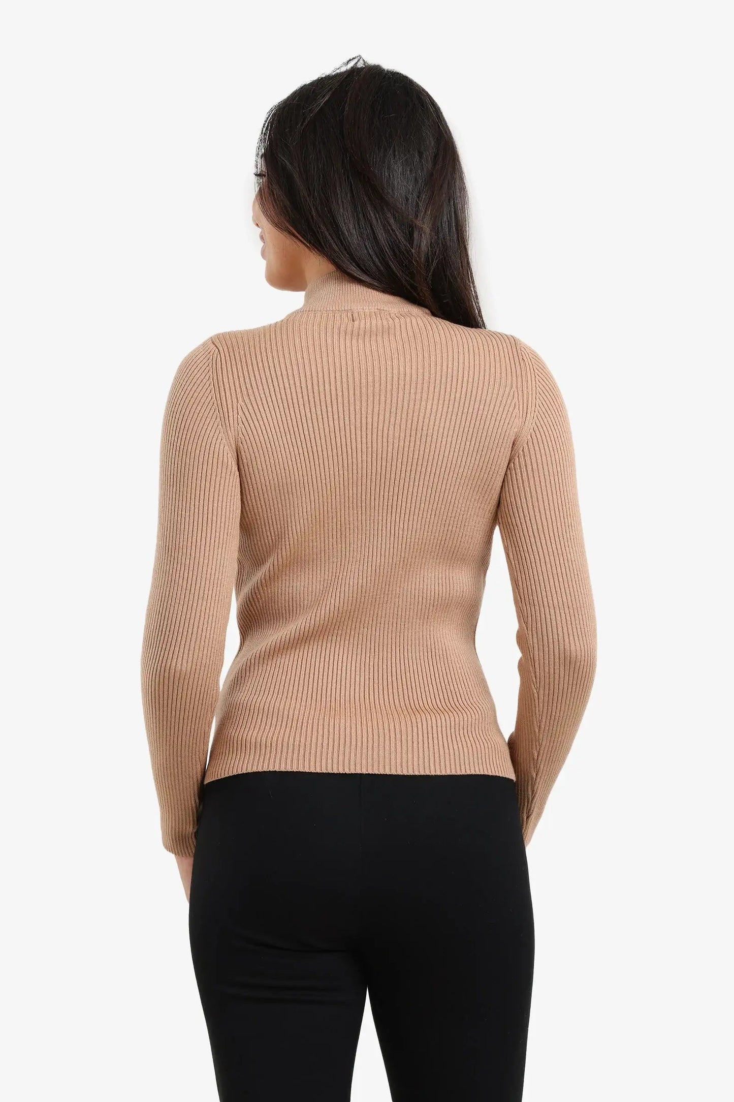 Ribbed turtleneck pullover