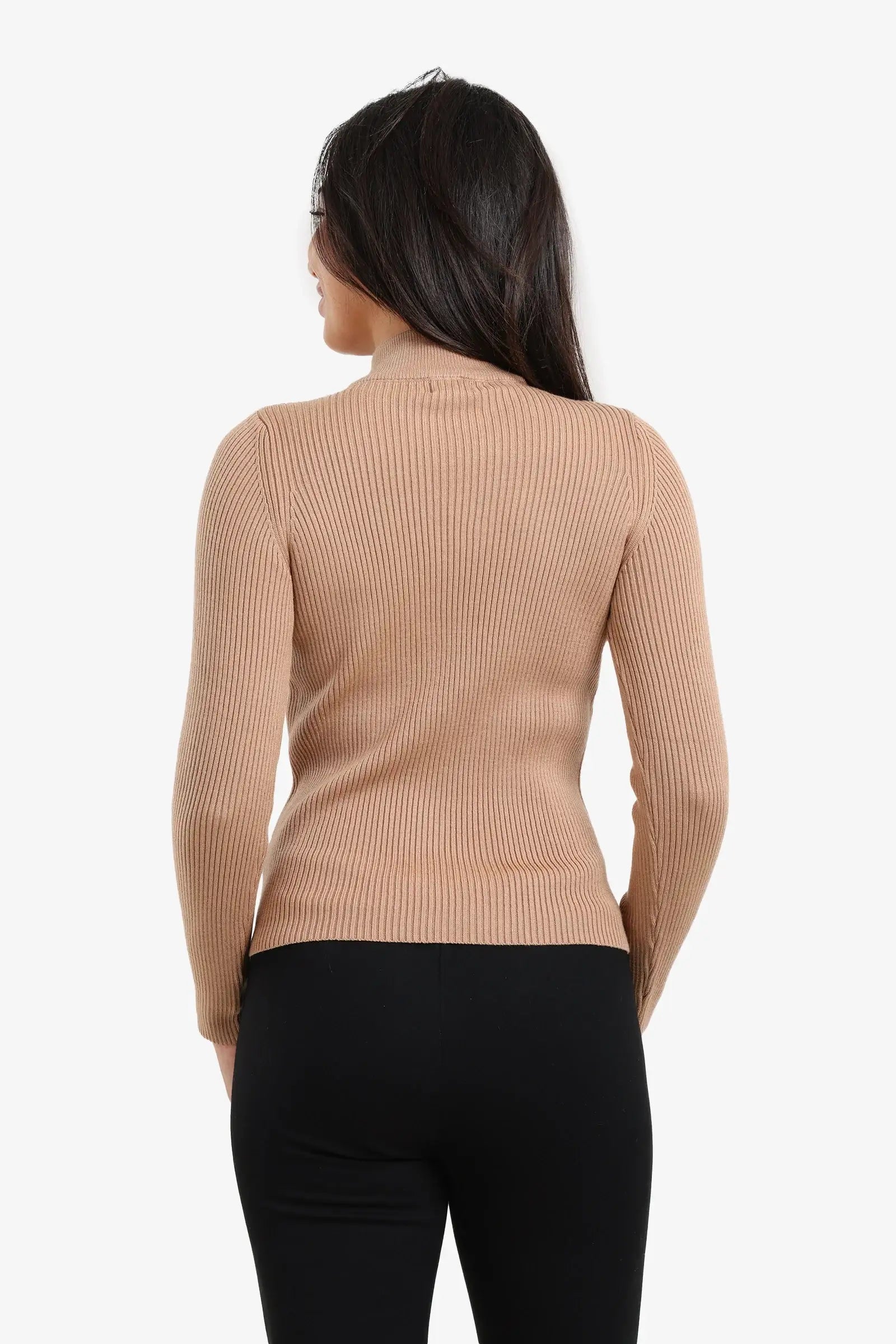 Ribbed turtleneck pullover