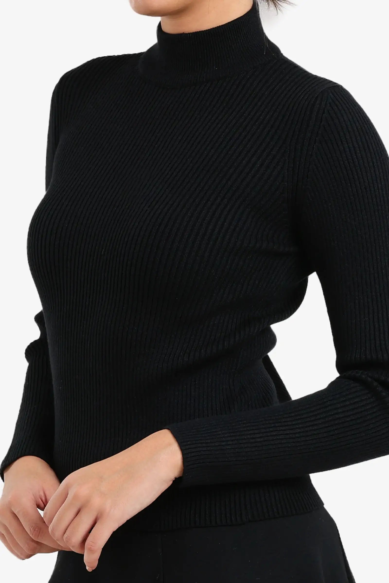 Ribbed turtleneck pullover