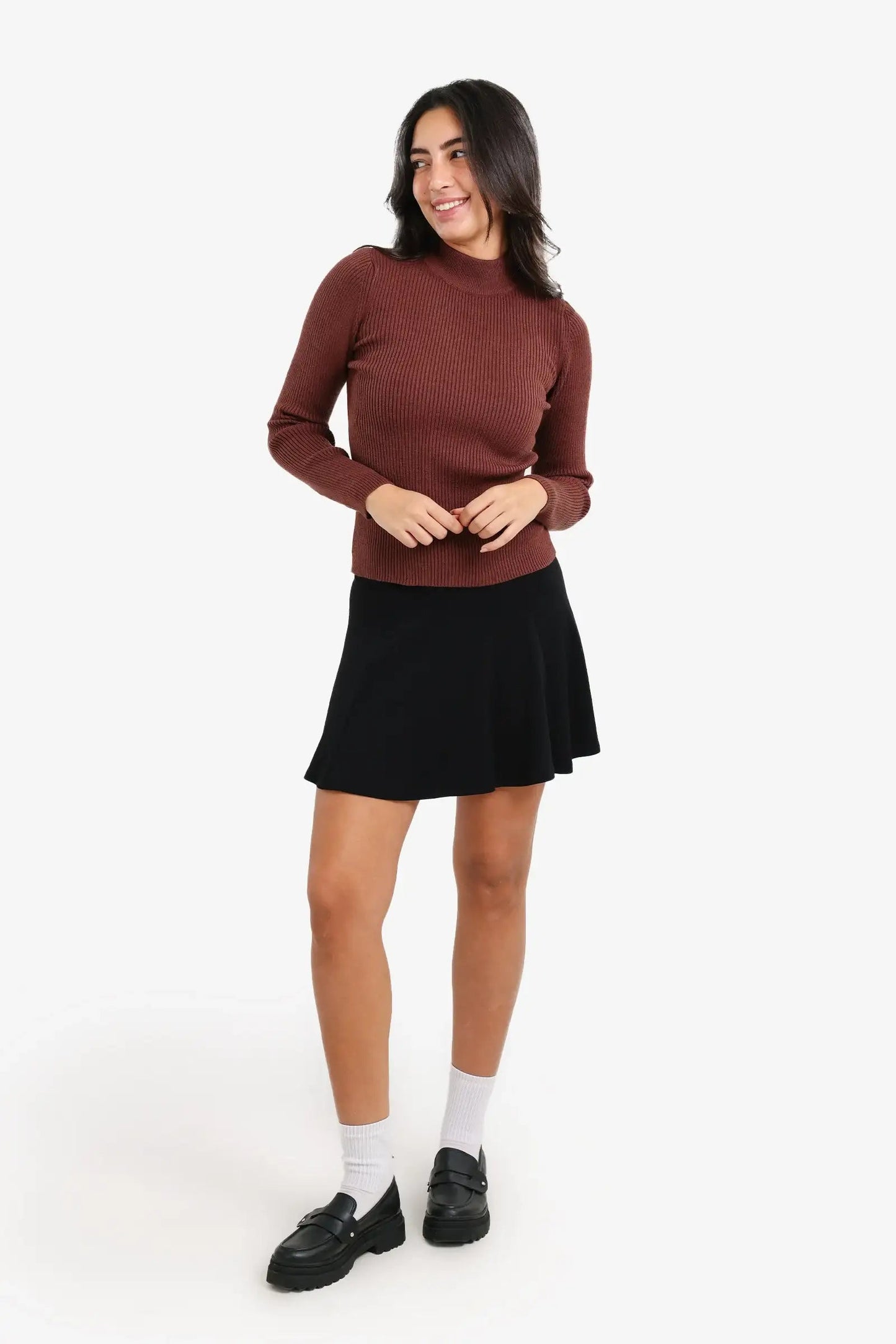 Ribbed turtleneck pullover