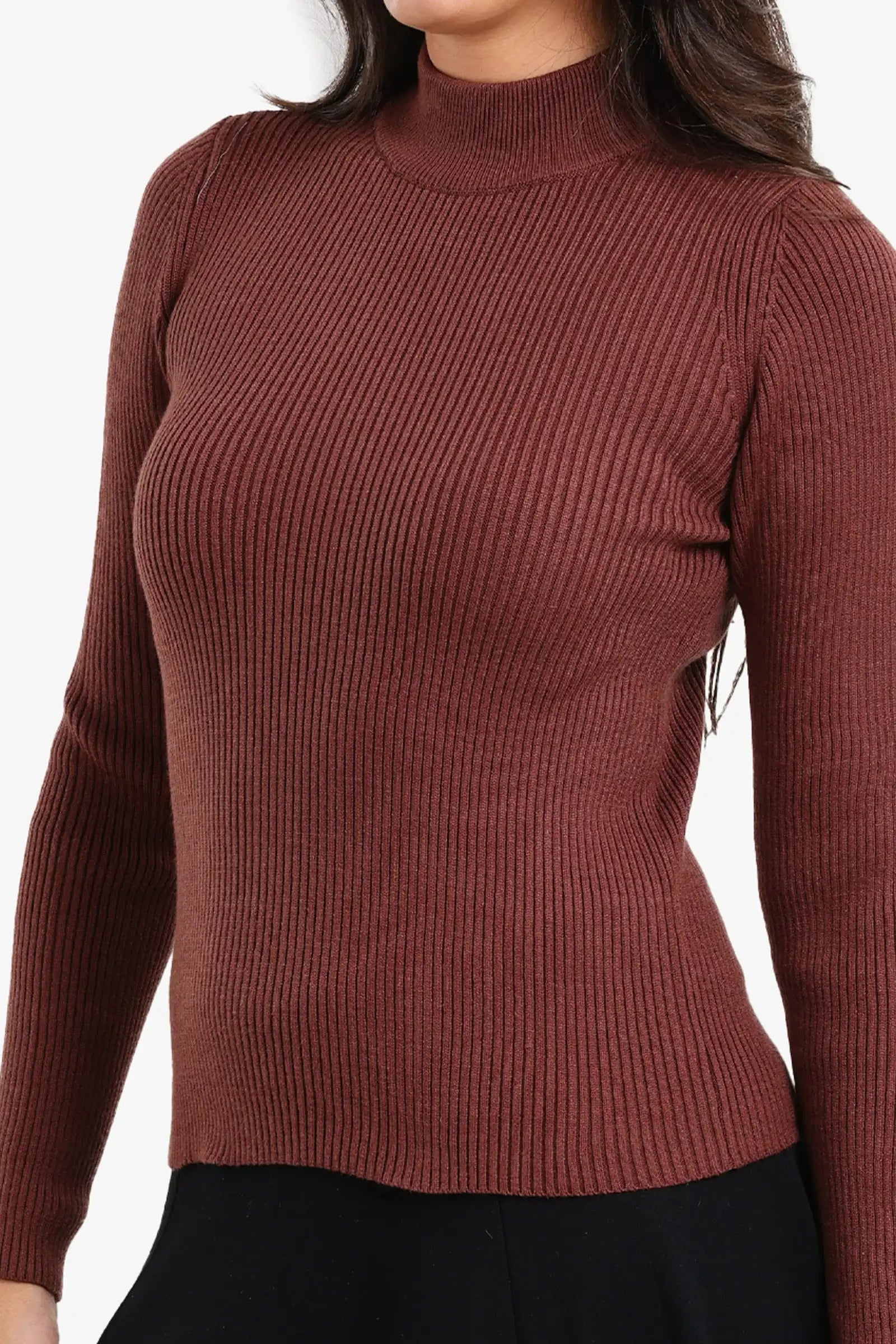 Ribbed turtleneck pullover