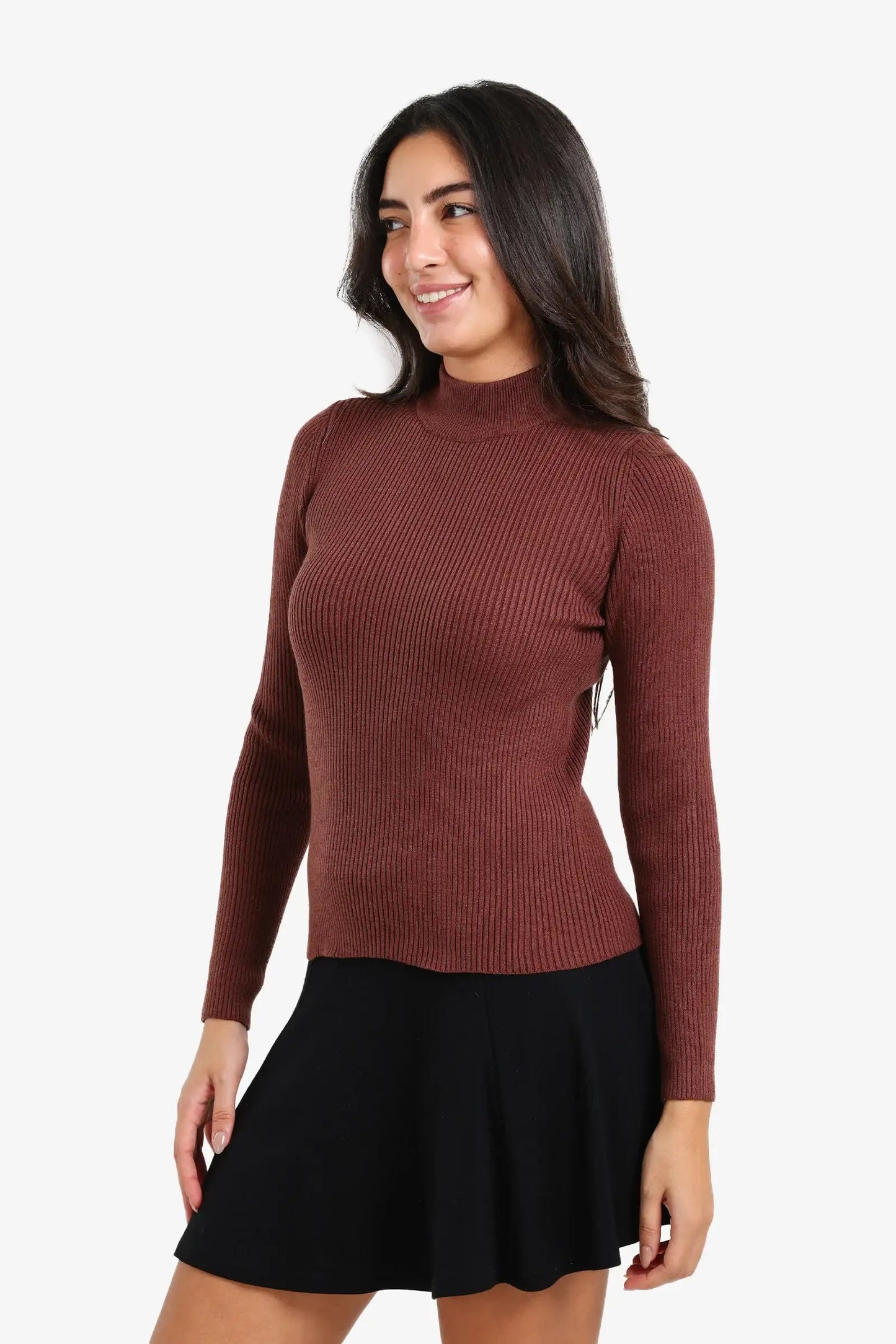 Ribbed turtleneck pullover