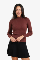 Ribbed turtleneck pullover