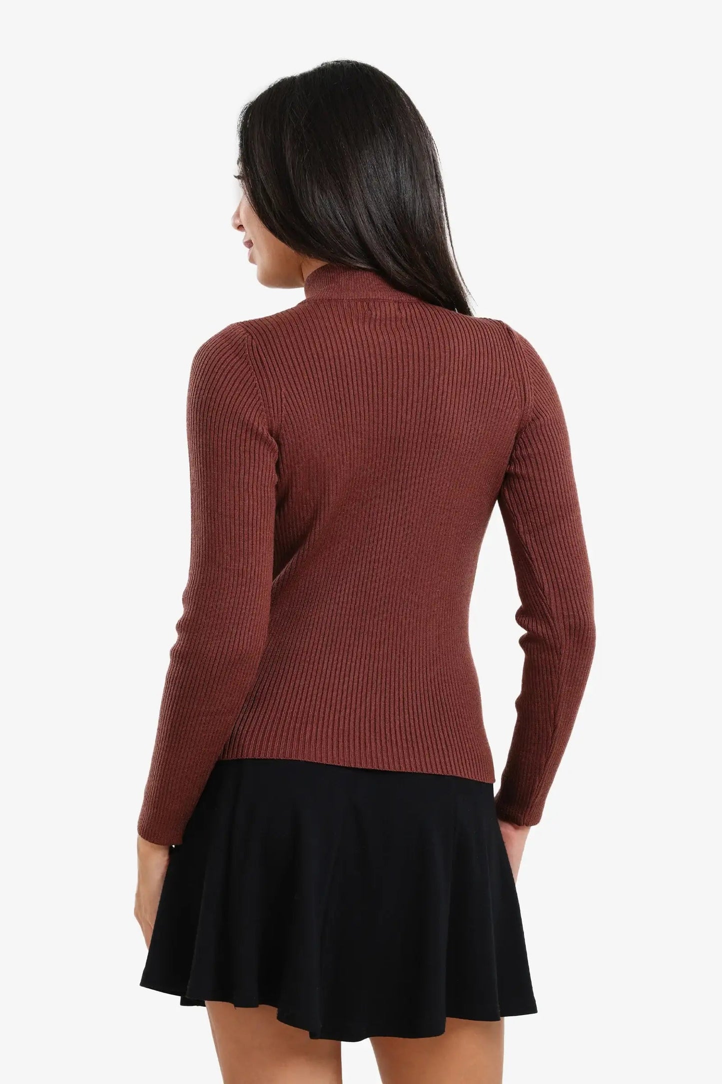Ribbed turtleneck pullover