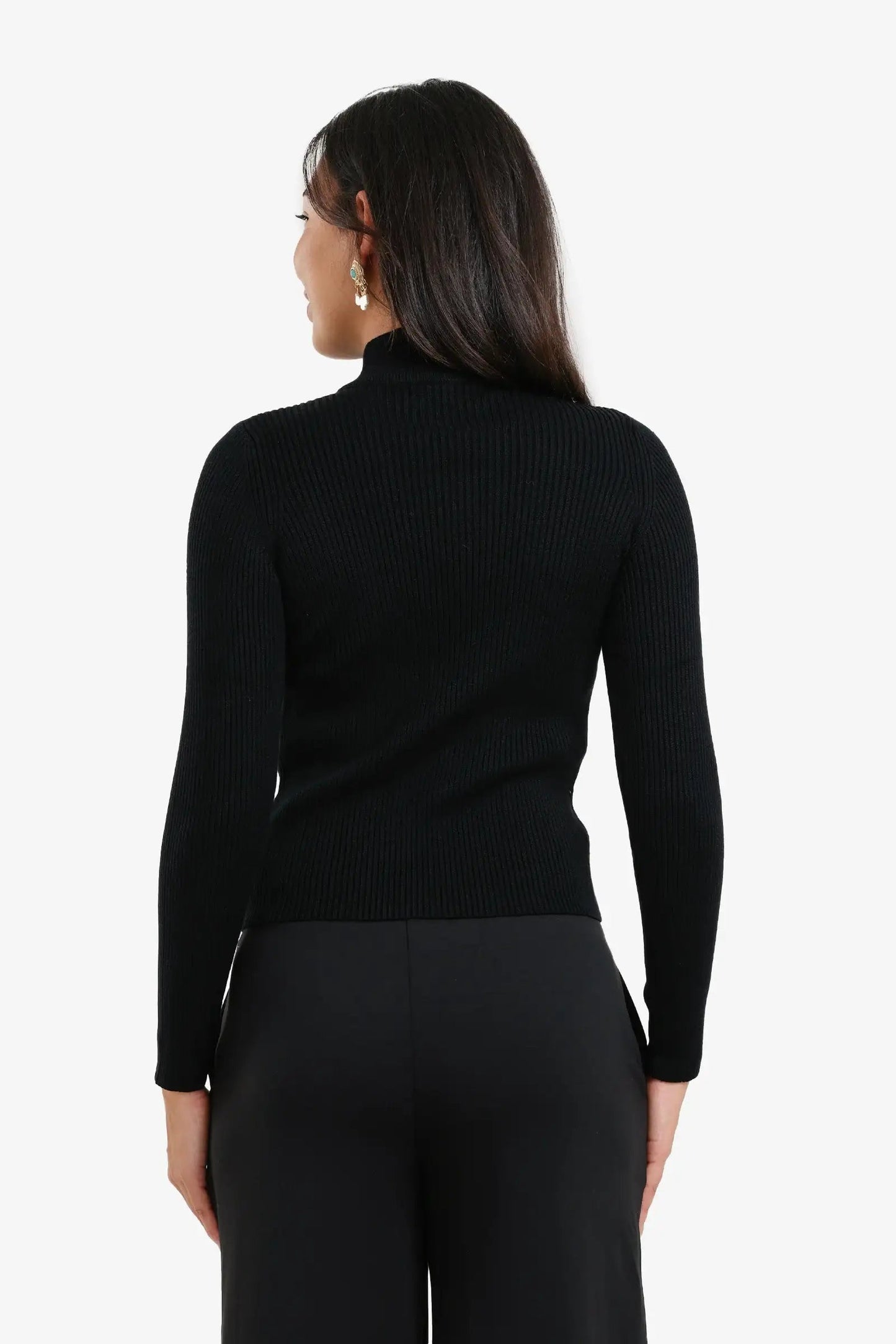 Ribbed turtleneck pullover