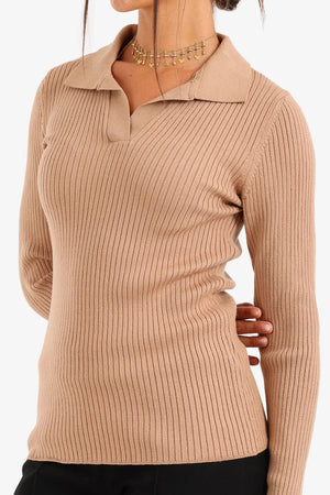 بلوفر مضلع مع ياقة