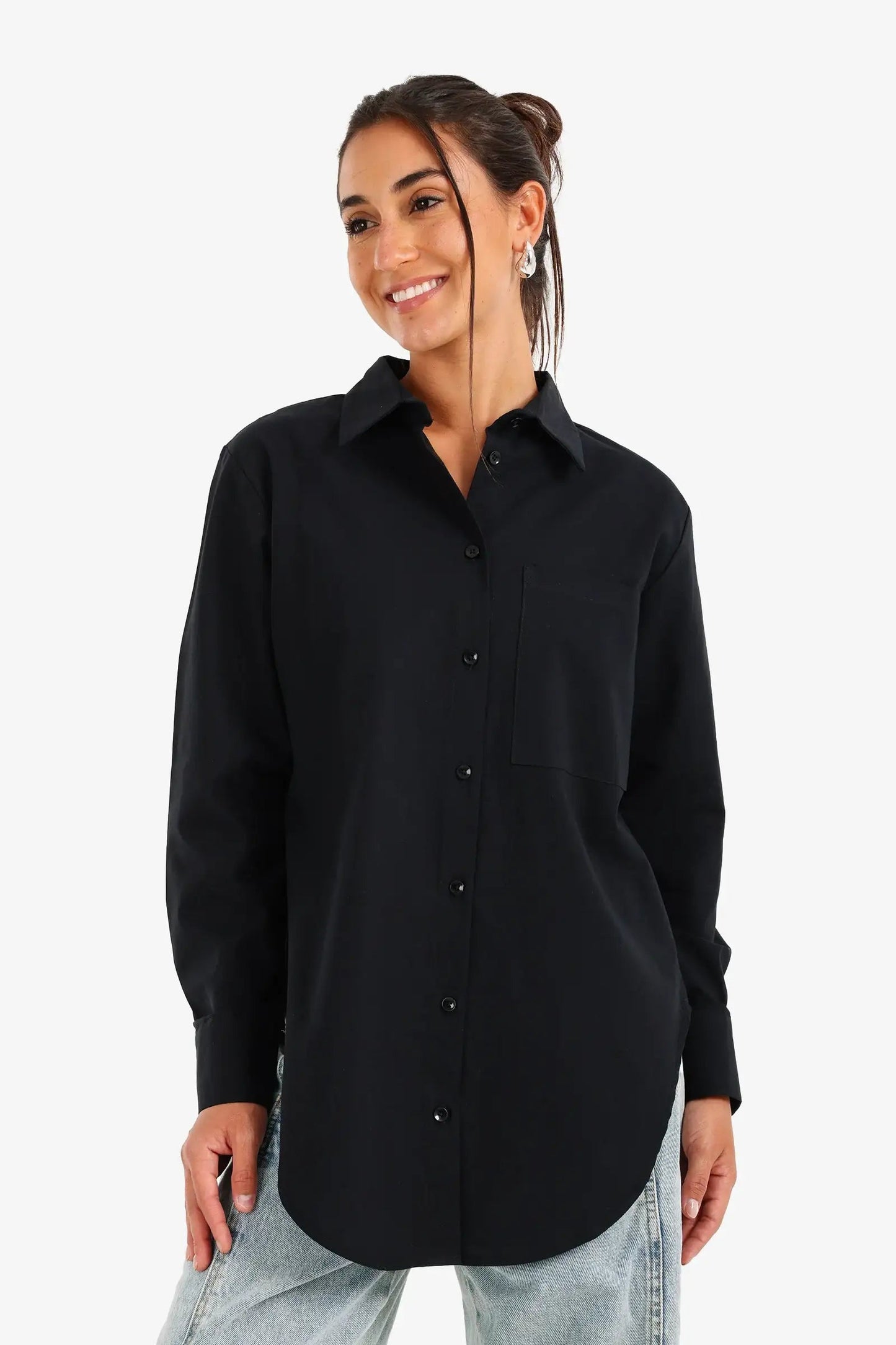 قميص ذو حافة غير متماثلة