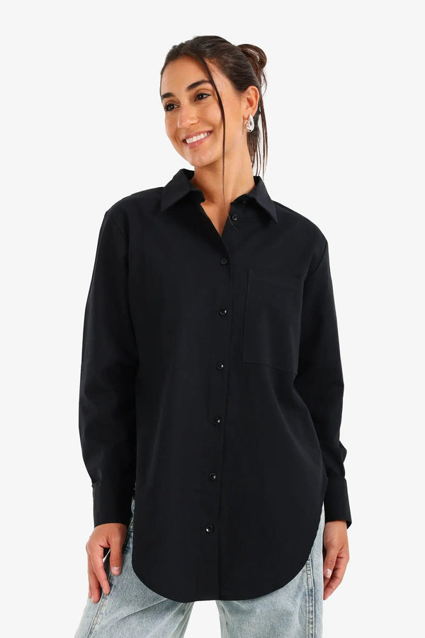 قميص ذو حافة غير متماثلة