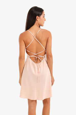 قميص نوم متقاطع بدون ظهر