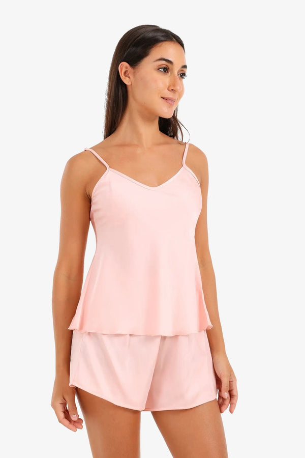 طقم بيجامة ساتان غير متماثل