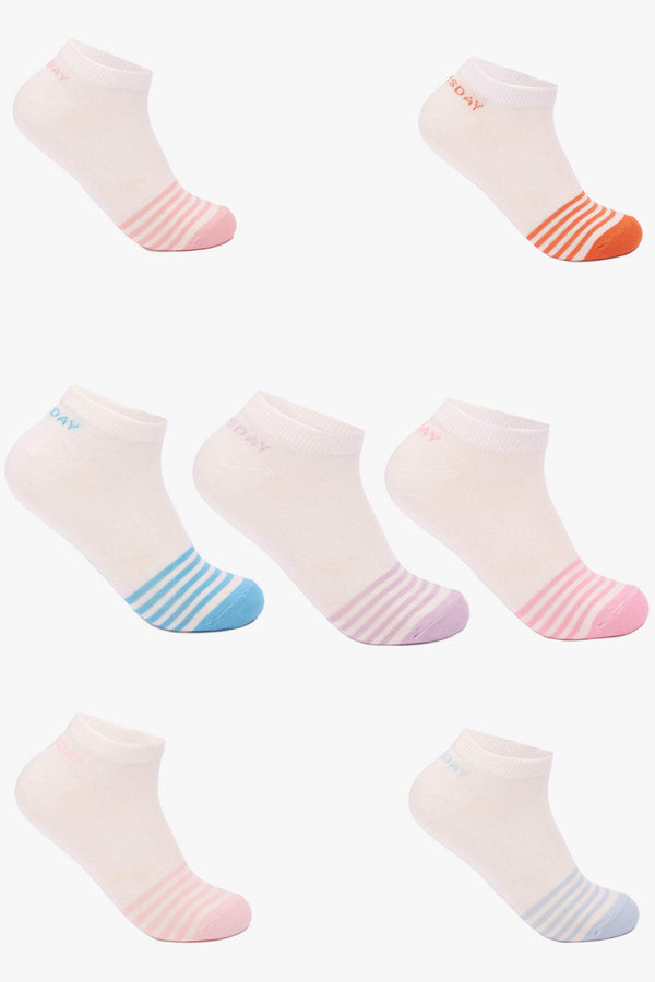 Striped ankle socks - 7 pairs