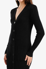 فستان ميدي بأزرار مضلعة