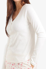 طقم بيجاما مطبوع برقبة هنلي