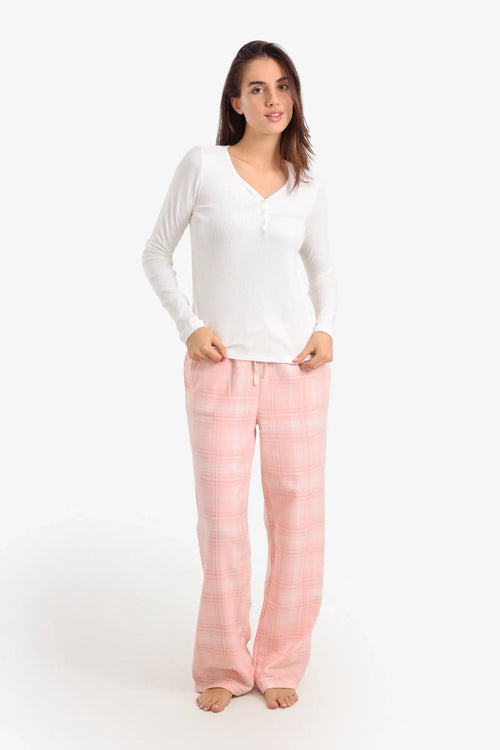 Henley neck pajama set
