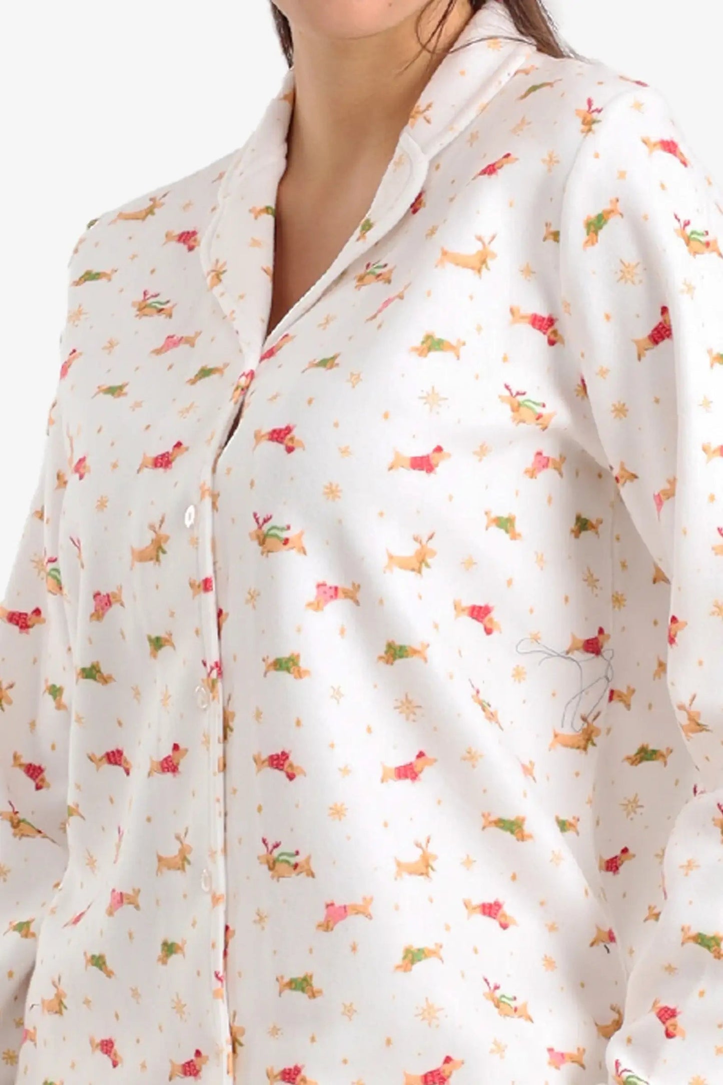 طقم بيجامة مخملية مطبوعة