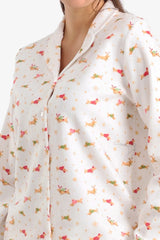 طقم بيجامة مخملية مطبوعة