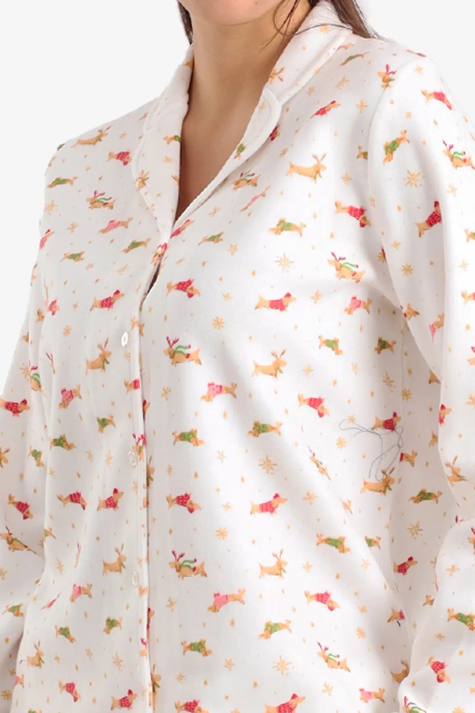 طقم بيجامة مخملية مطبوعة