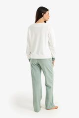 Velvet pajama set with a V-neck