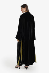 كيمونو مخمل مبطّن بلون متباين