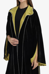 كيمونو مخمل مبطّن بلون متباين