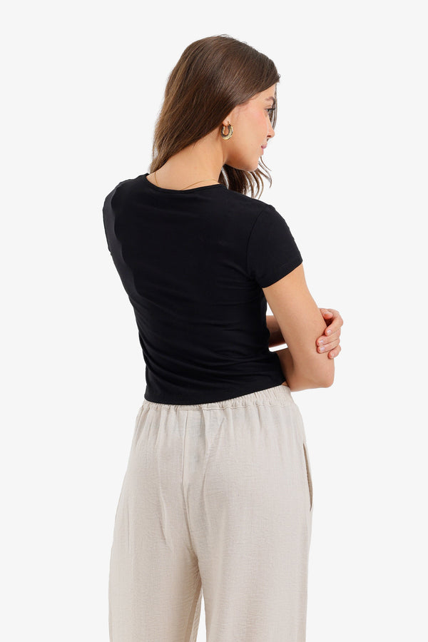 توب منزلي بكسرات أمامية – فسكوز مع ليكرا