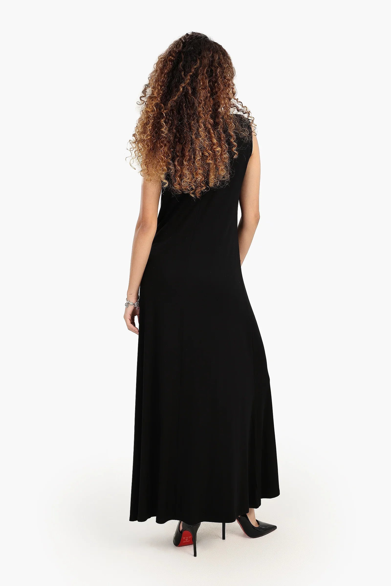 فستان بدون اكمام فيسكوز - Carinasaudi.com