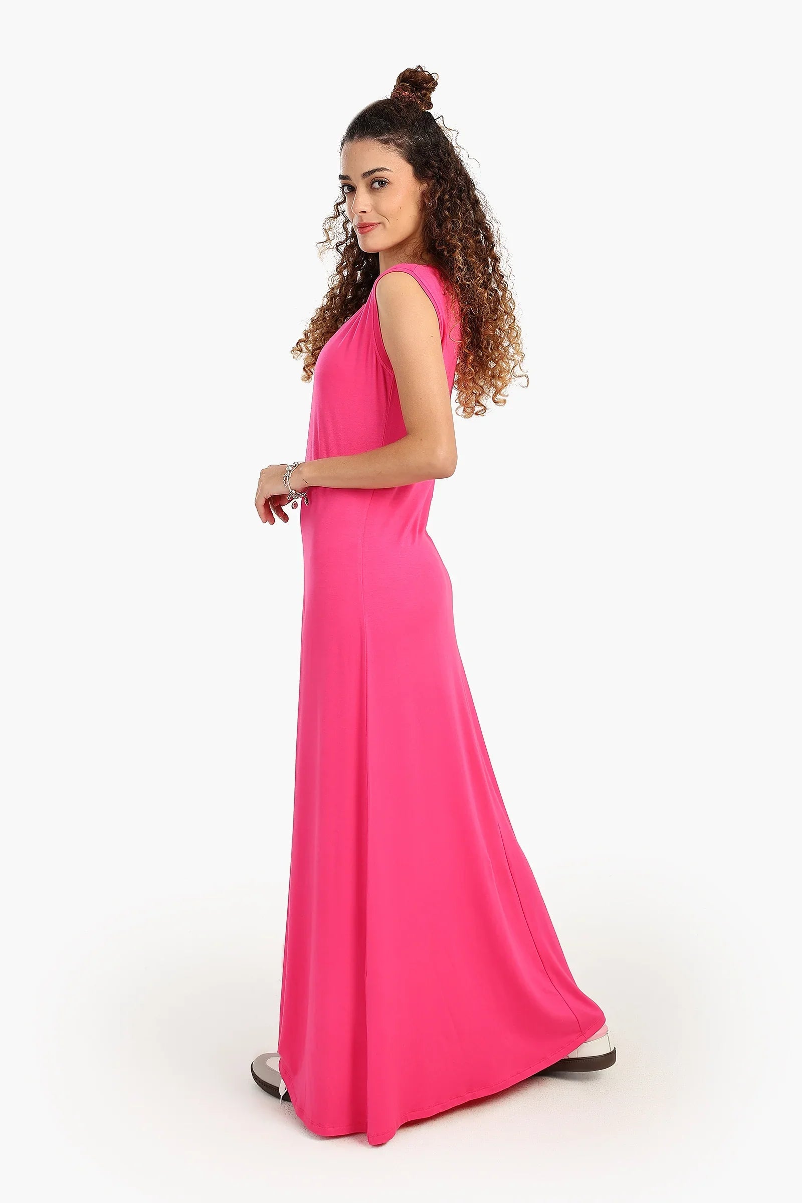 فستان بدون اكمام فيسكوز - Carinasaudi.com