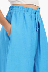 بنطال كتان بقصة ساق واسعة - Carinasaudi.com