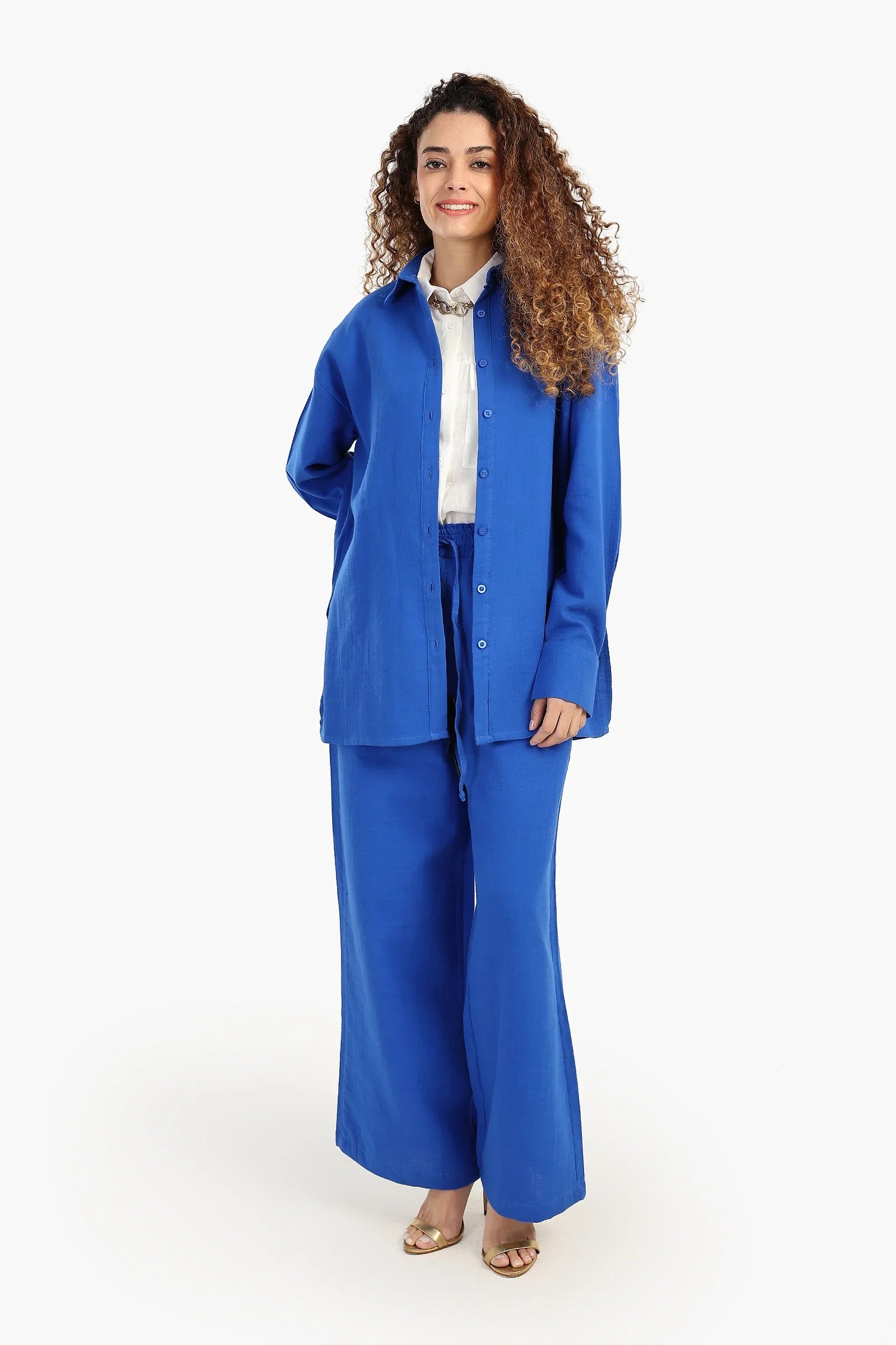 قميص باكمام طويلة بفتحة جانبية - Carinasaudi.com