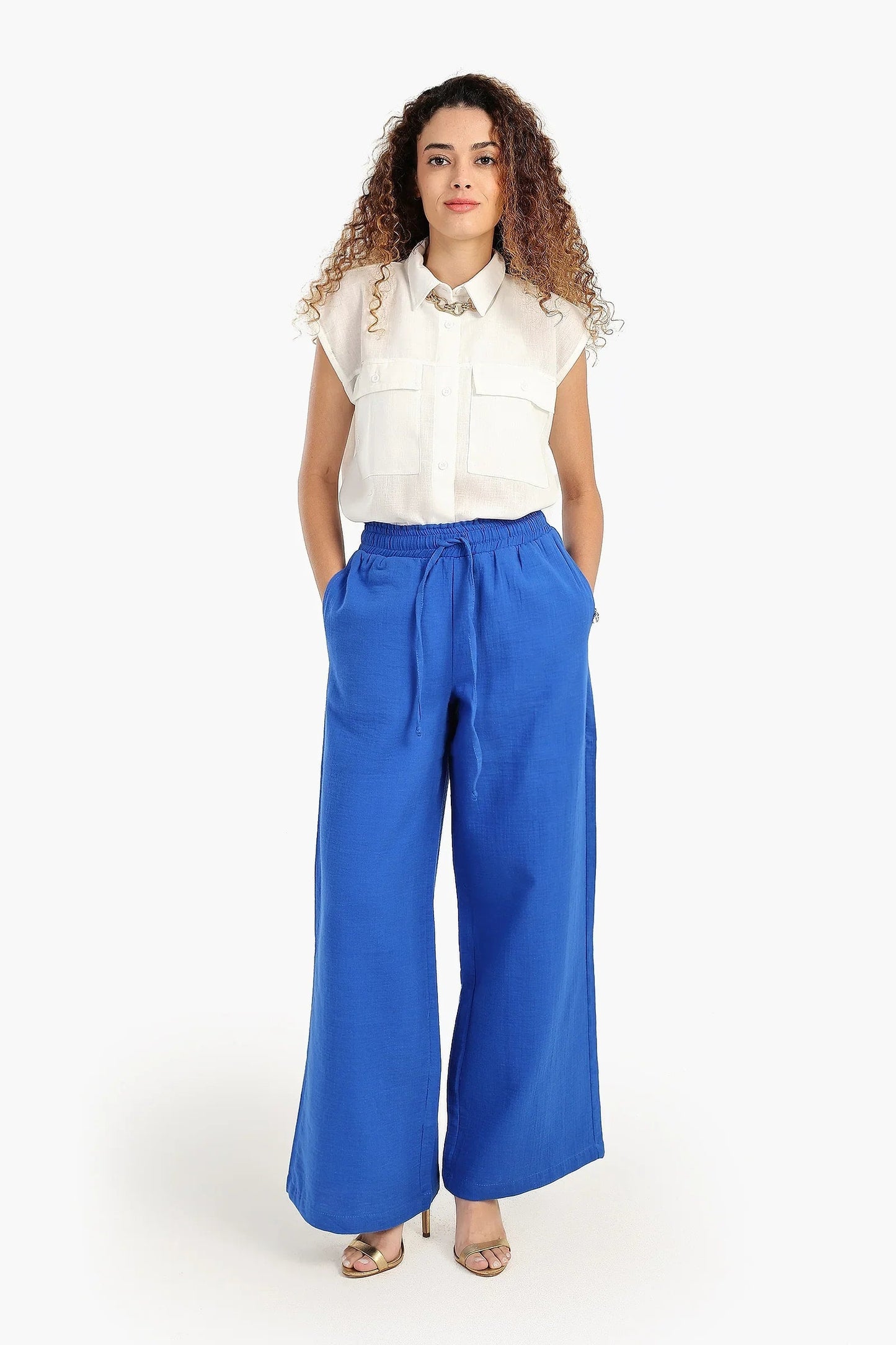 بنطال بخصر عالي و مطاطي - Carinasaudi.com